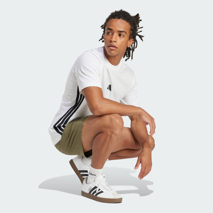 Adidas Men's 3-Stripes Single Jersey White Tee