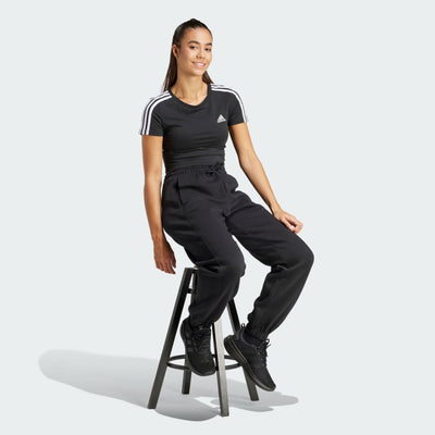 Adidas Women's Essentials 3s Black Baby Tee