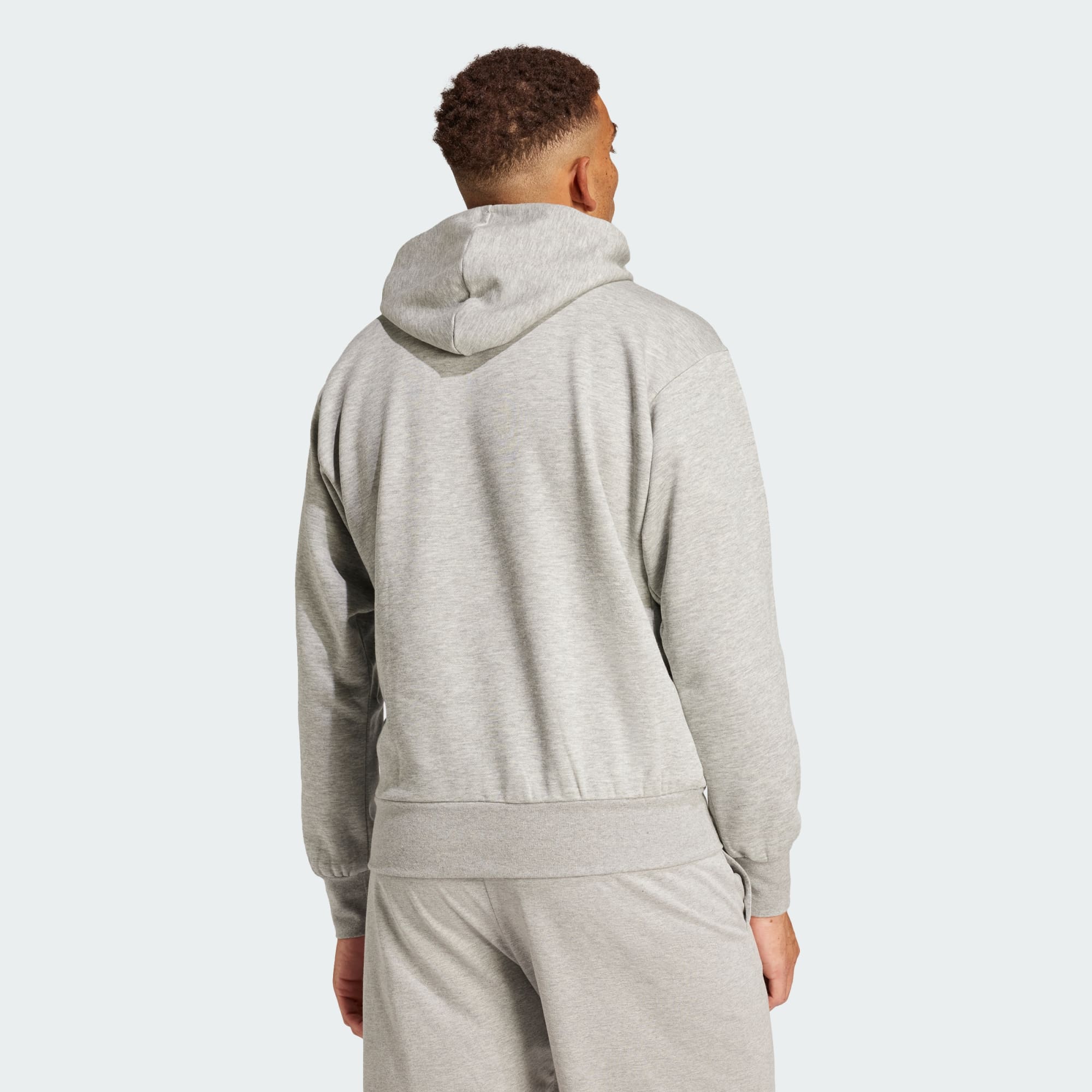 Adidas Men's Essentials Big Logo Fleece Grey Hoodie