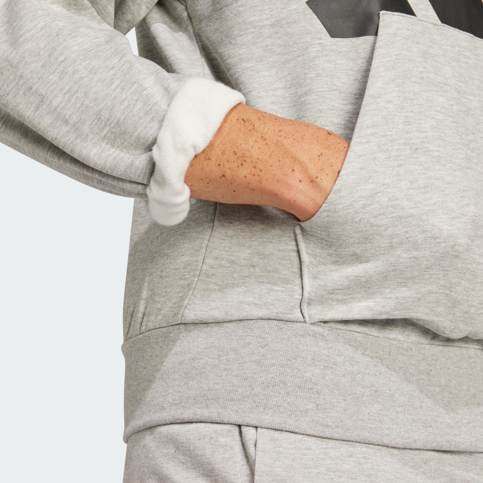 Adidas Men's Essentials Big Logo Fleece Grey Hoodie