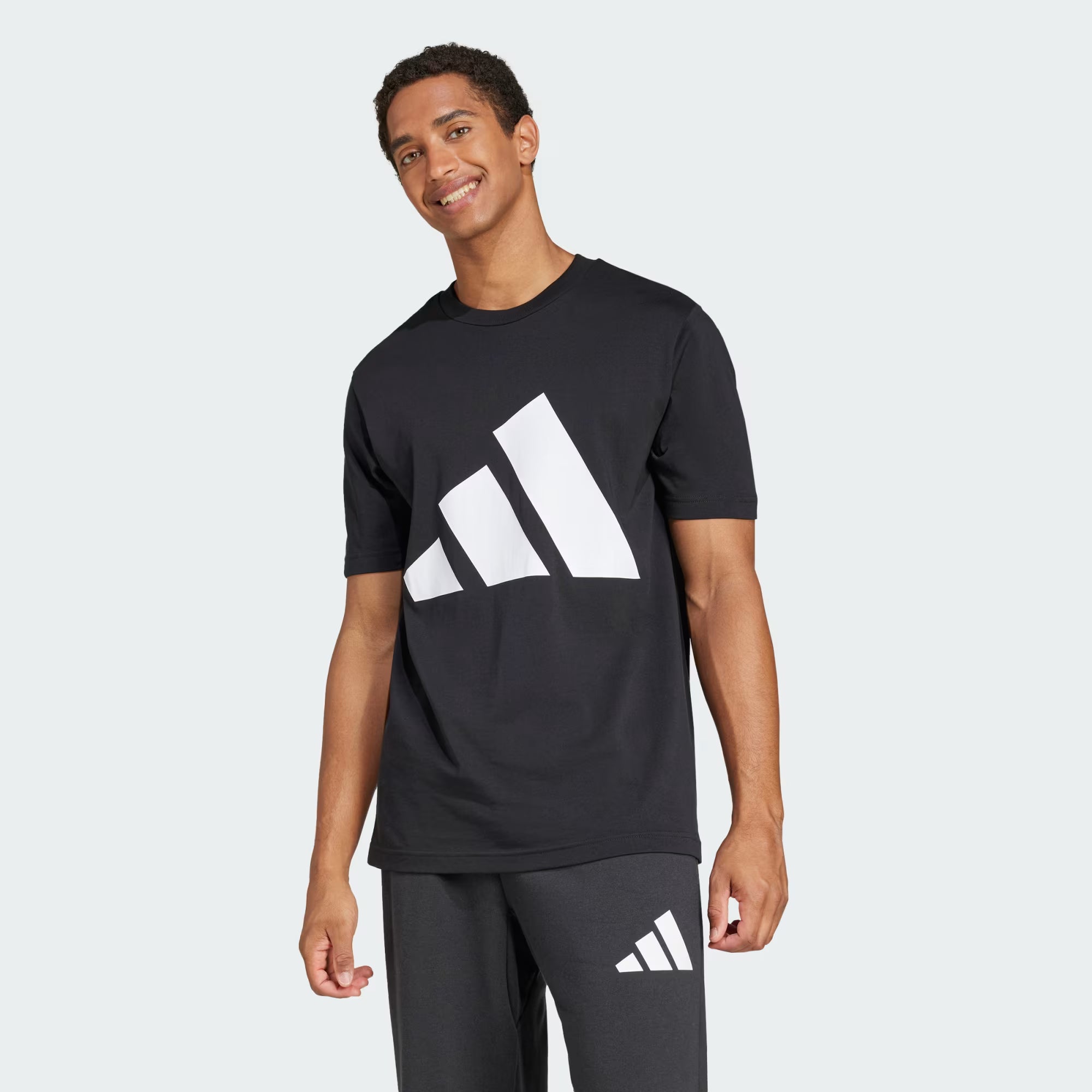 Adidas Men's Essentials Big Logo Black Tee
