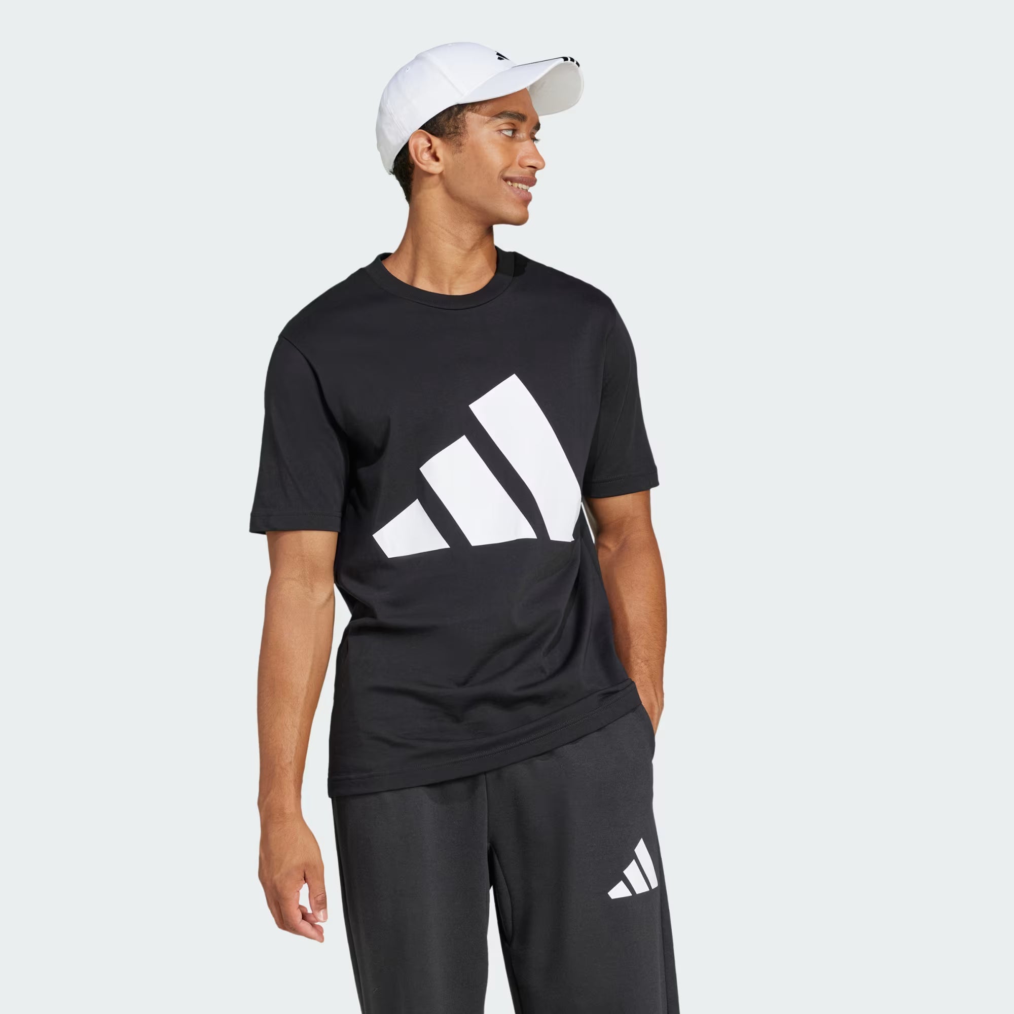 Adidas Men's Essentials Big Logo Black Tee