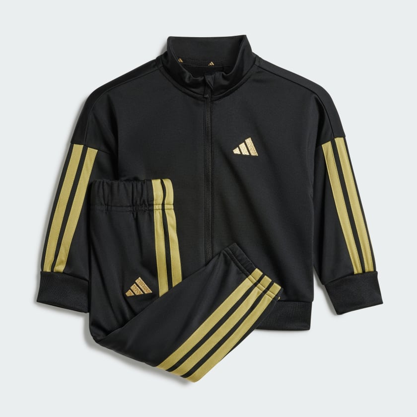 Adidas Kid's 3-Stripes Climacool Black/Gold Tracksuit Set