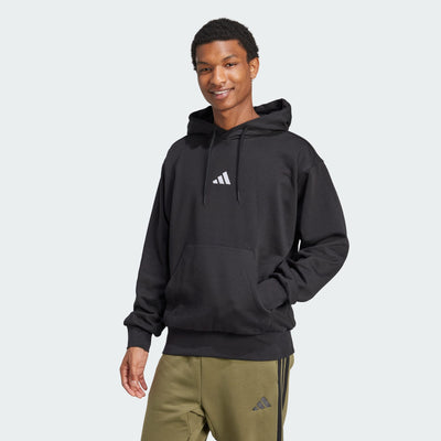 Adidas Men's Feelcozy Fleece Black Hoodie
