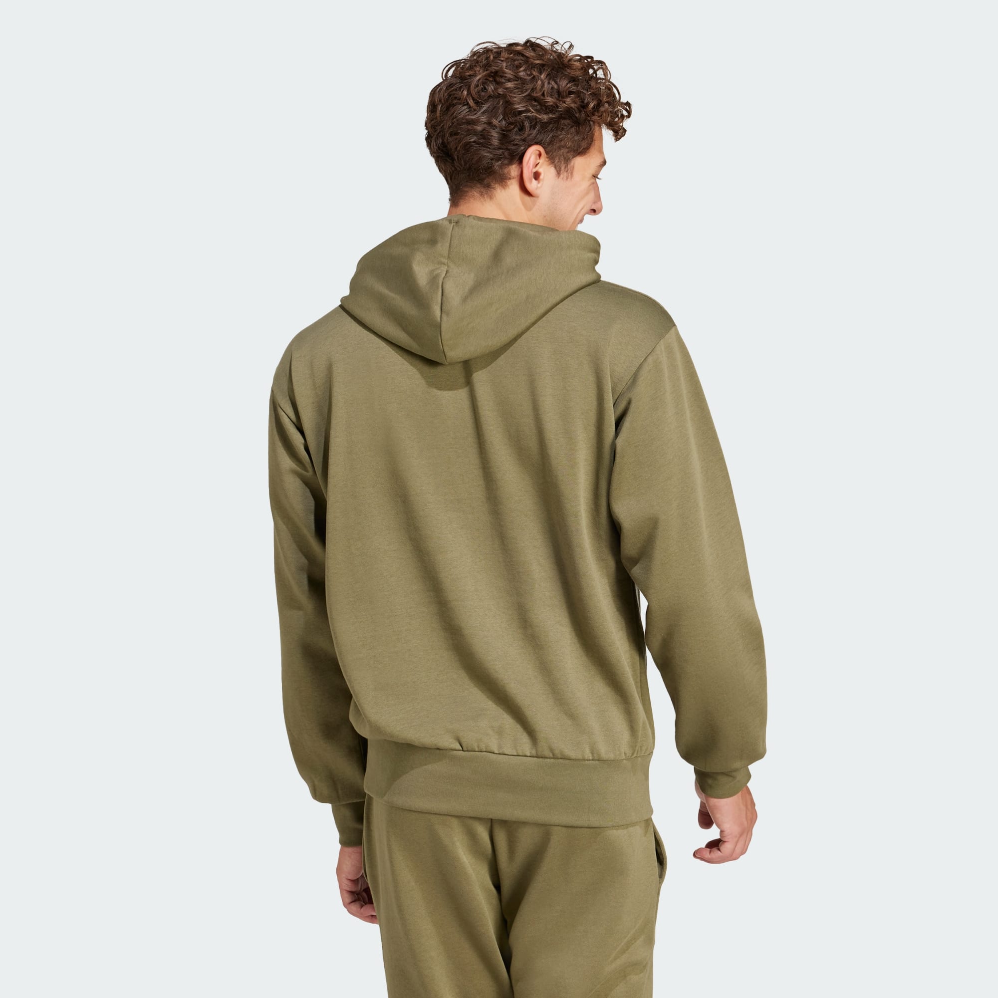 ADIDAS MEN'S FEELCOZY FLEECE OLIVE HOODIE