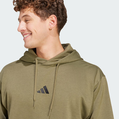 ADIDAS MEN'S FEELCOZY FLEECE OLIVE HOODIE