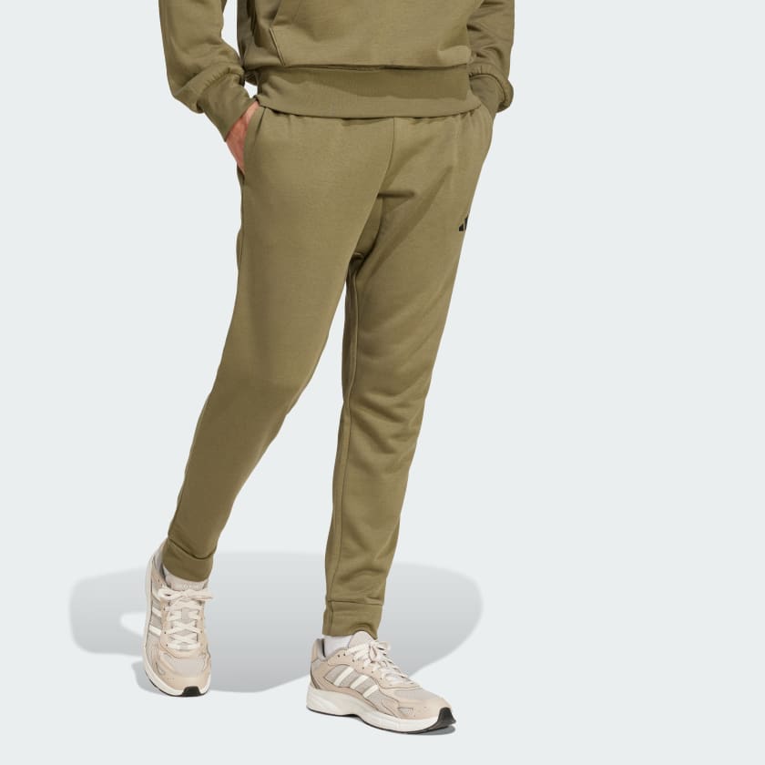 Adidas Men's Essentials Feelcozy Fleece Olive Trackpants