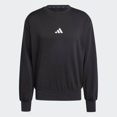 Adidas Men's Feelcozy Fleece Crew Black Sweatshirt