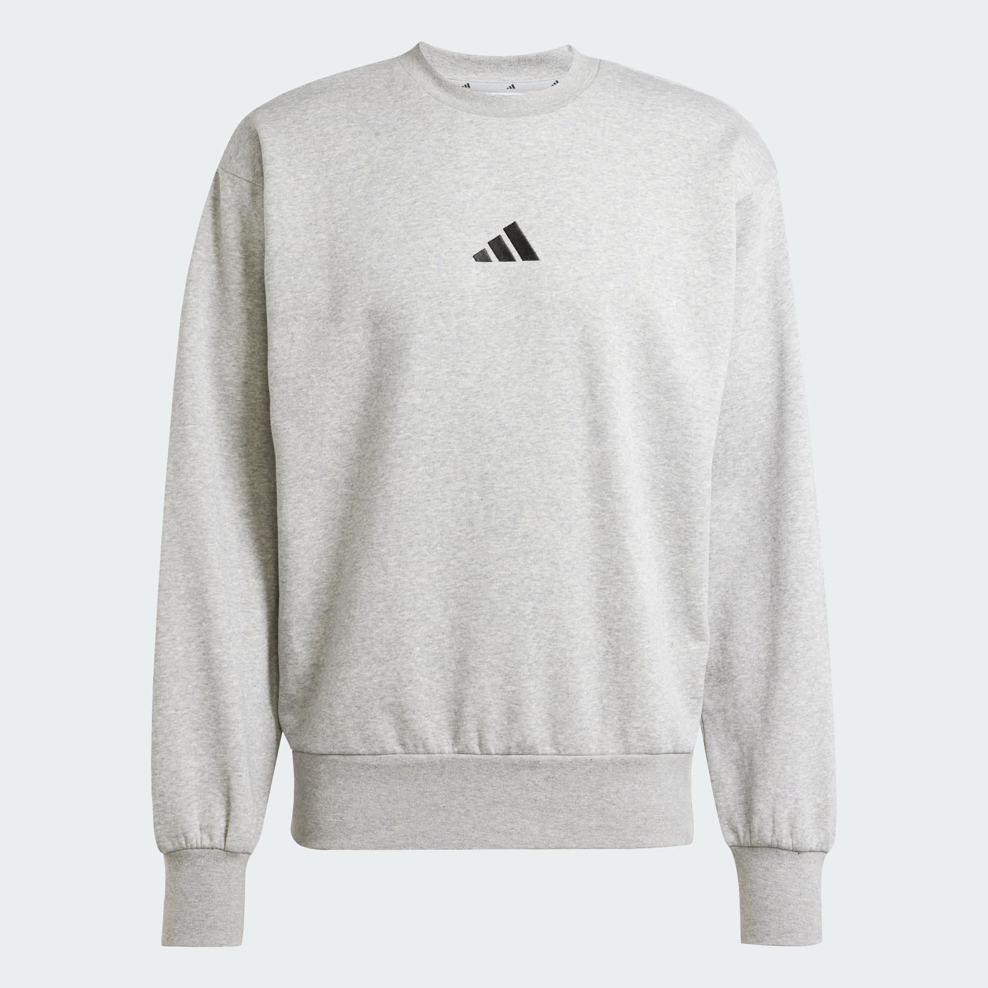 ADIDAS MEN'S ESSENTIALS FEELCOZY FLEECE GREY SWEATSHIRT