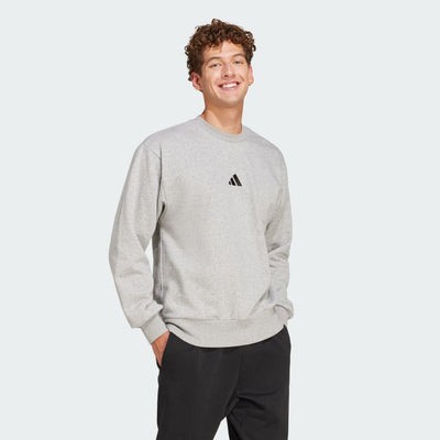 Adidas Men's Essentials Feelcozy Fleece Grey Sweatshirt
