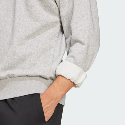 Adidas Men's Essentials Feelcozy Fleece Grey Sweatshirt