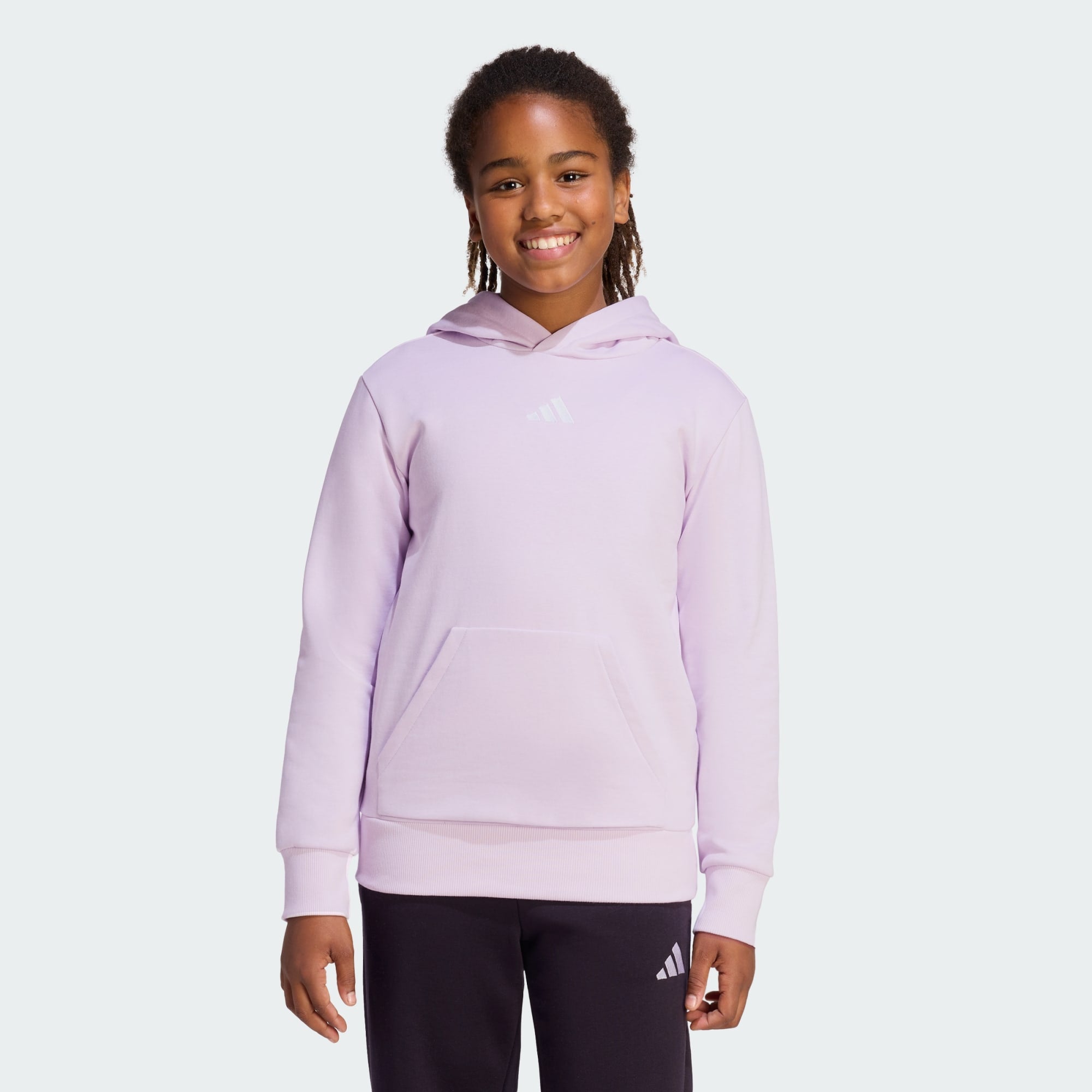 Adidas Kid's Small Logo Essentials Fleece Lavender Hoodie