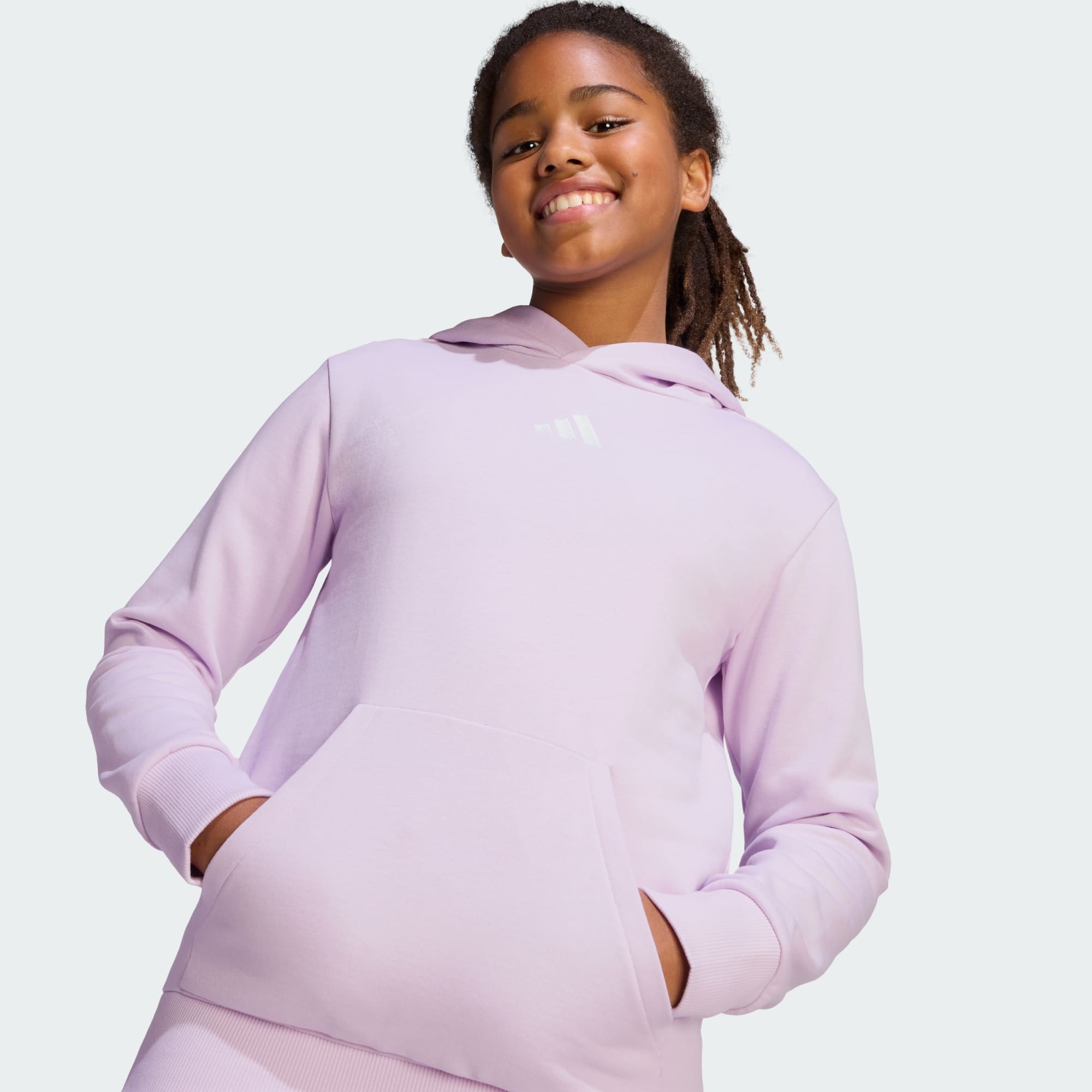 Adidas Kid's Small Logo Essentials Fleece Lavender Hoodie
