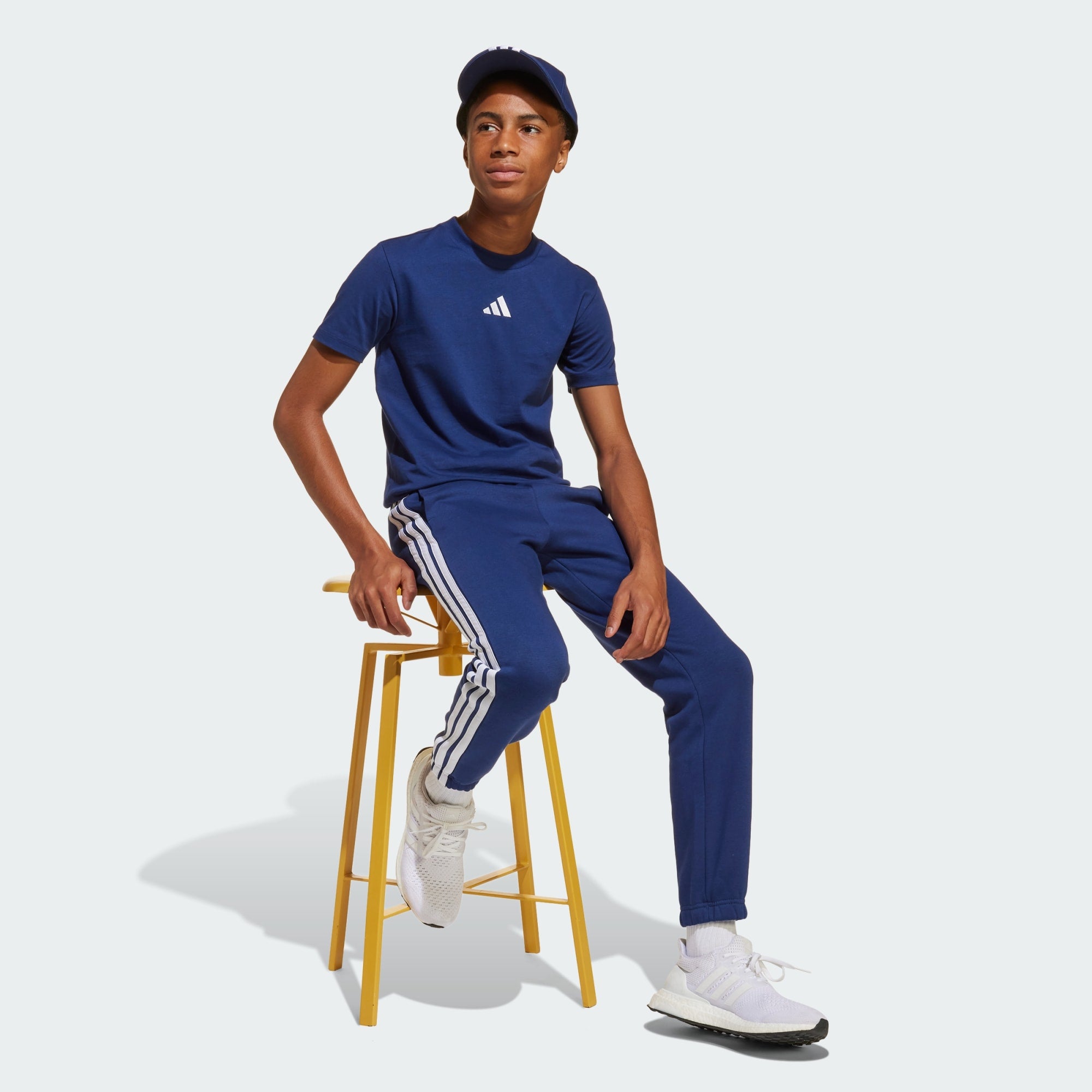 Adidas Kid's Essentials 3-Stripes Blue Trackpants