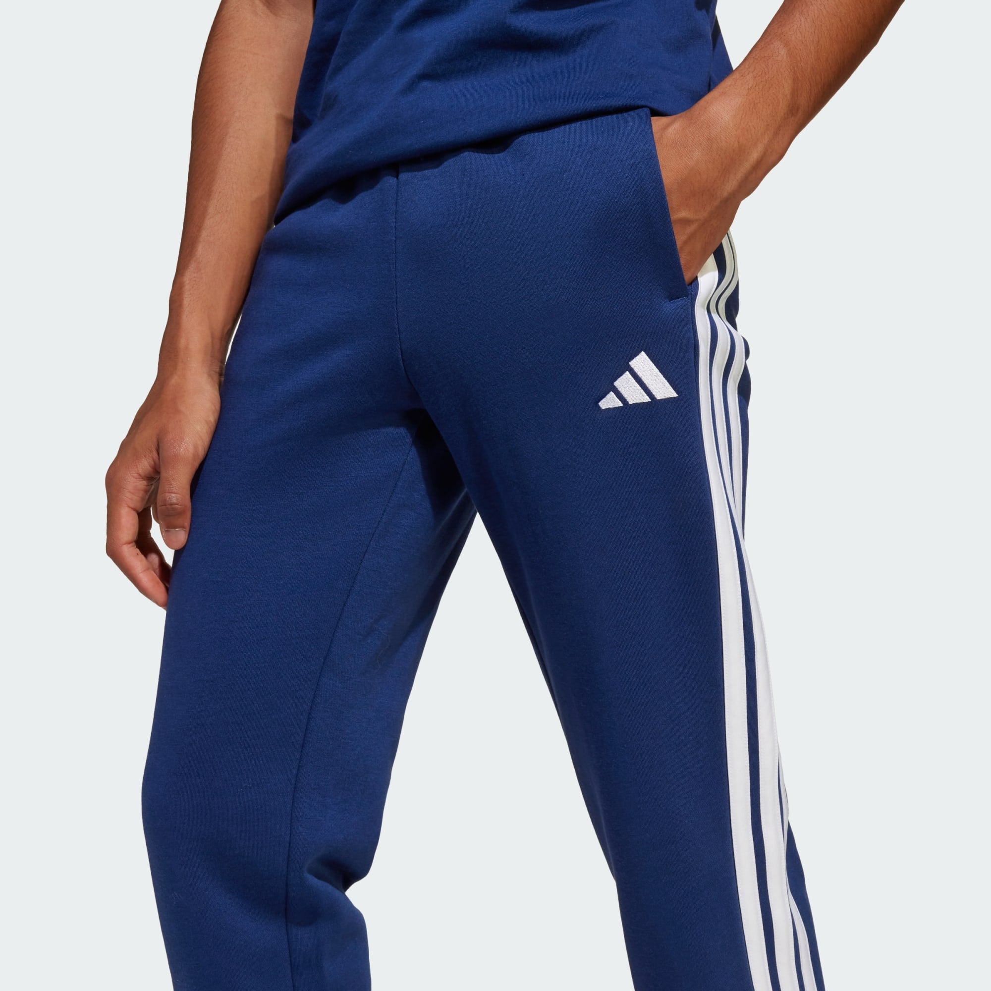 Adidas Kid's Essentials 3-Stripes Blue Trackpants