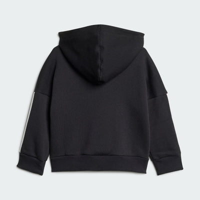 ADIDAS KID'S 3-STRIPES FLEECE BLACK JOGGER SET