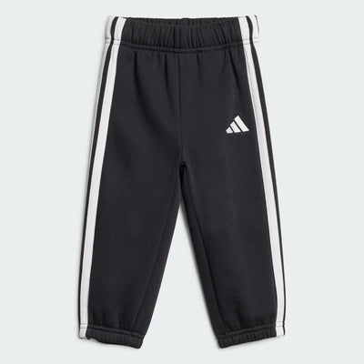 ADIDAS KID'S 3-STRIPES FLEECE BLACK JOGGER SET