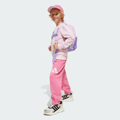 ADIDAS KID'S BIG LOGO FLEECE PINK JOGGERS SET