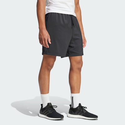 ADIDAS MEN'S ESSENTIALS LINEAR LOGO BLACK SHORTS