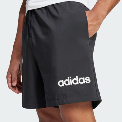 ADIDAS MEN'S ESSENTIALS LINEAR LOGO BLACK SHORTS