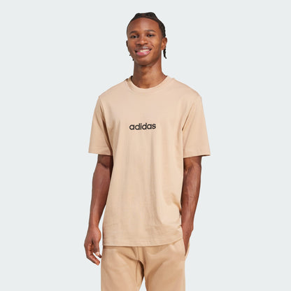 Adidas Men's Linear Small Logo Sandstone Tee