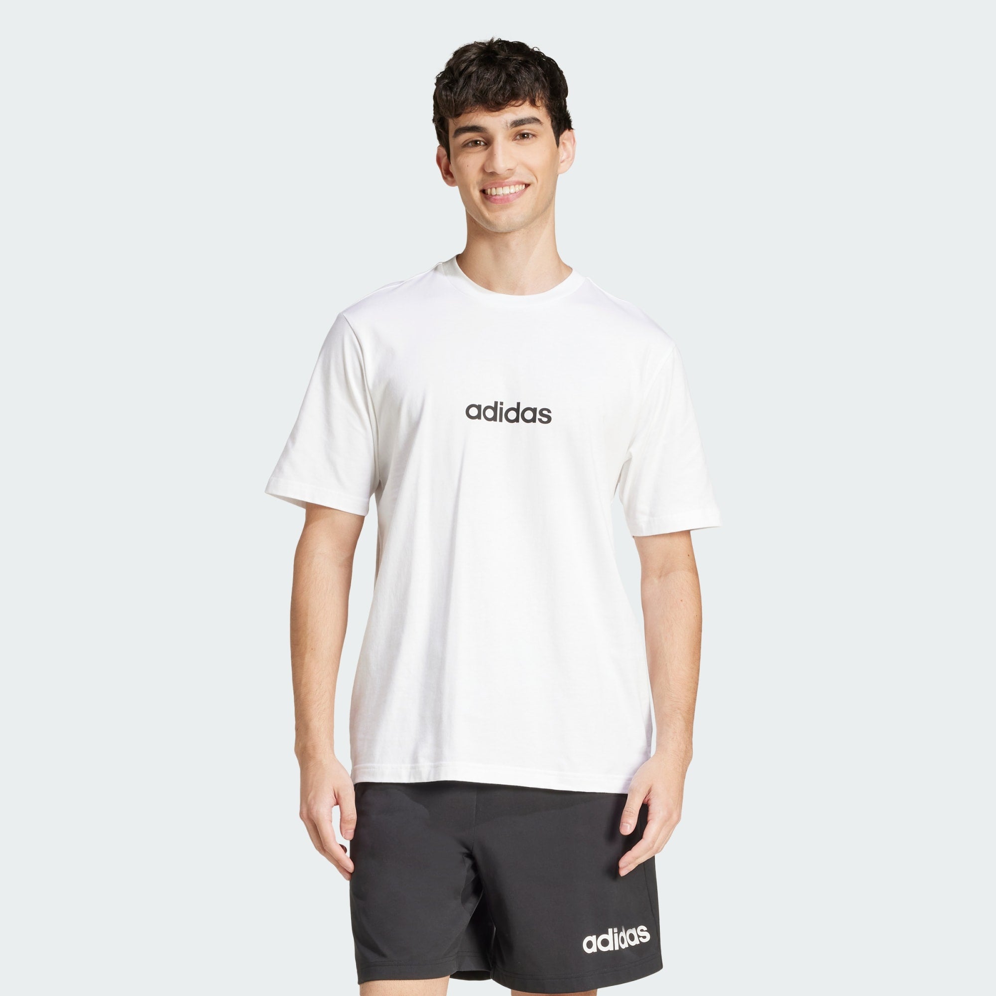 Adidas Men's Linear Small Logo White Tee