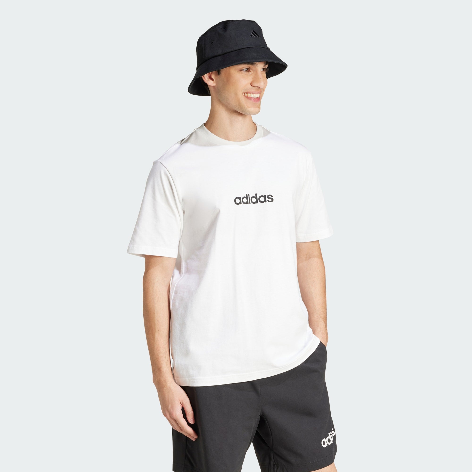 Adidas Men's Linear Small Logo White Tee