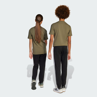 Adidas Kid's 3-Stripes Fleece Black Trackpant