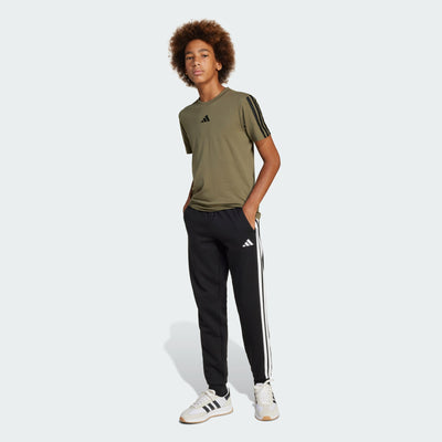 Adidas Kid's 3-Stripes Fleece Black Trackpant