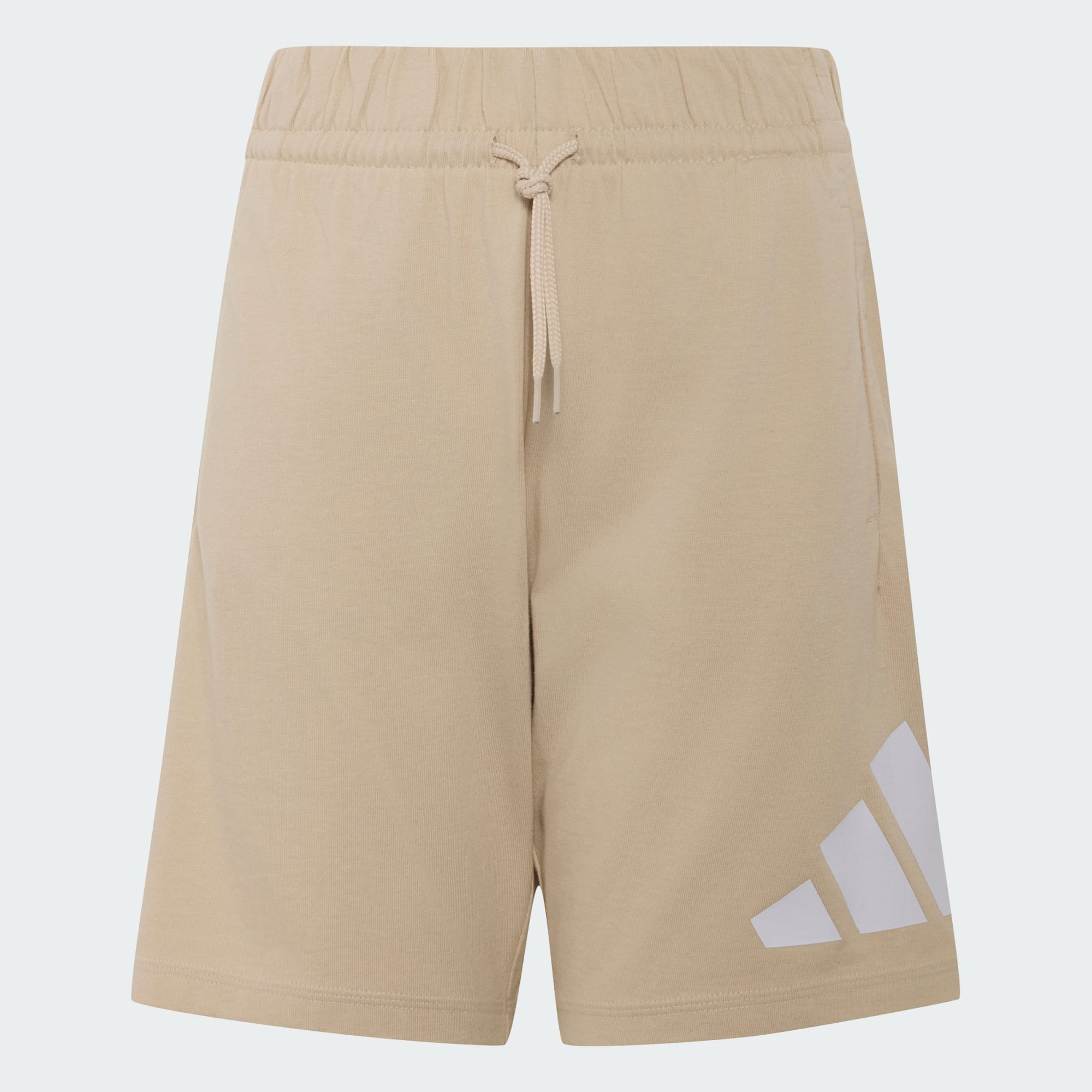 ADIDAS KID'S ESSENTIALS BIG LOGO KNIT BEIGE SHORTS