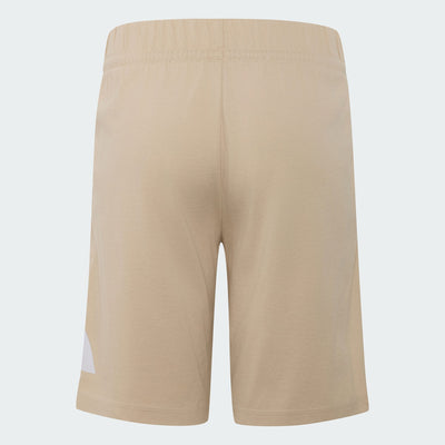 ADIDAS KID'S ESSENTIALS BIG LOGO KNIT BEIGE SHORTS