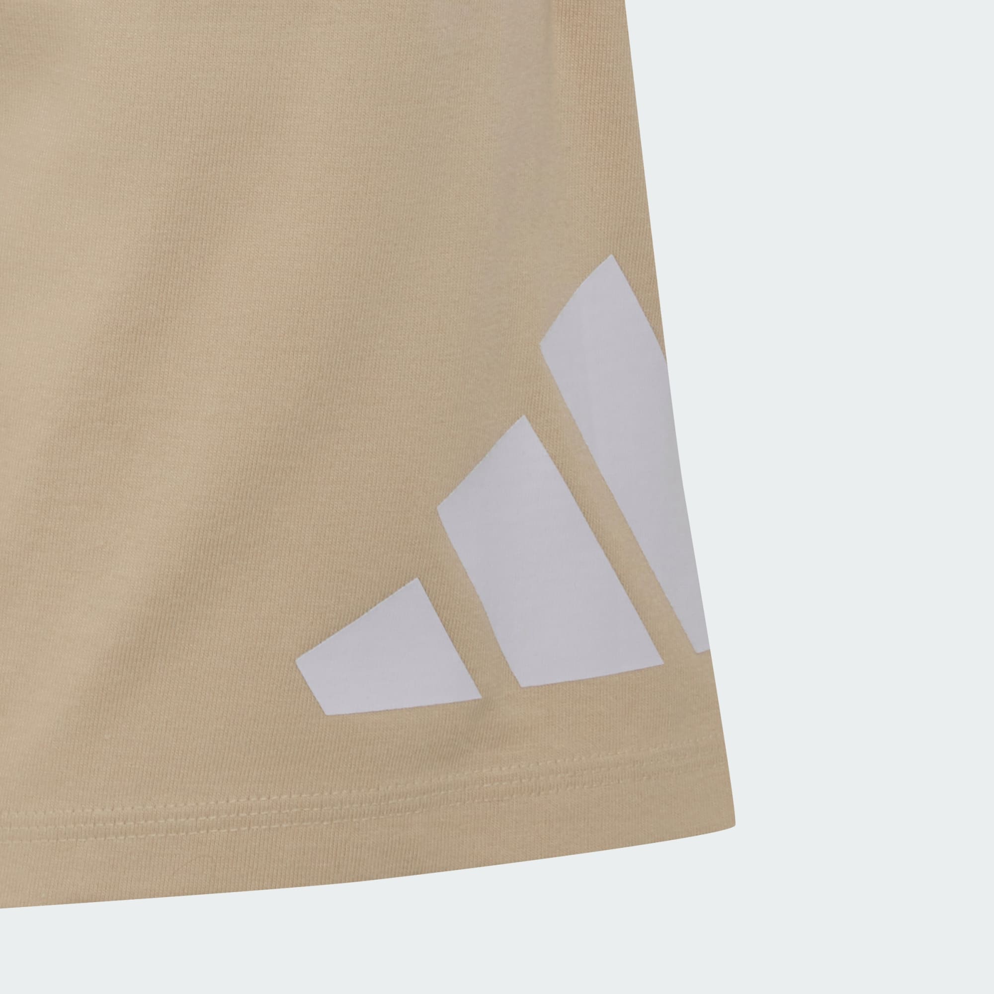 ADIDAS KID'S ESSENTIALS BIG LOGO KNIT BEIGE SHORTS