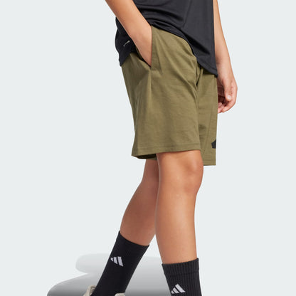 Adidas Kid's Big Logo Essentials Olive Shorts
