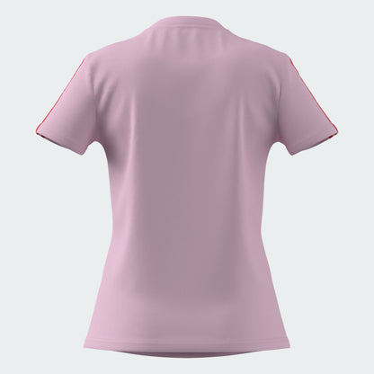 Adidas Women's Slim 3-Stripes Pink Tee