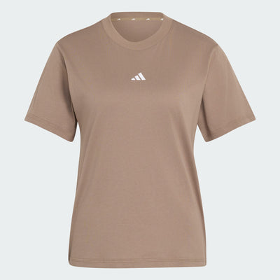 ADIDAS WOMEN'S ESSENTIALS SMALL LOGO COTTON KHAKI TEE