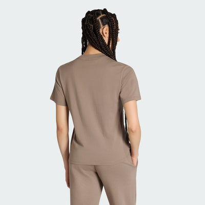 ADIDAS WOMEN'S ESSENTIALS SMALL LOGO COTTON KHAKI TEE