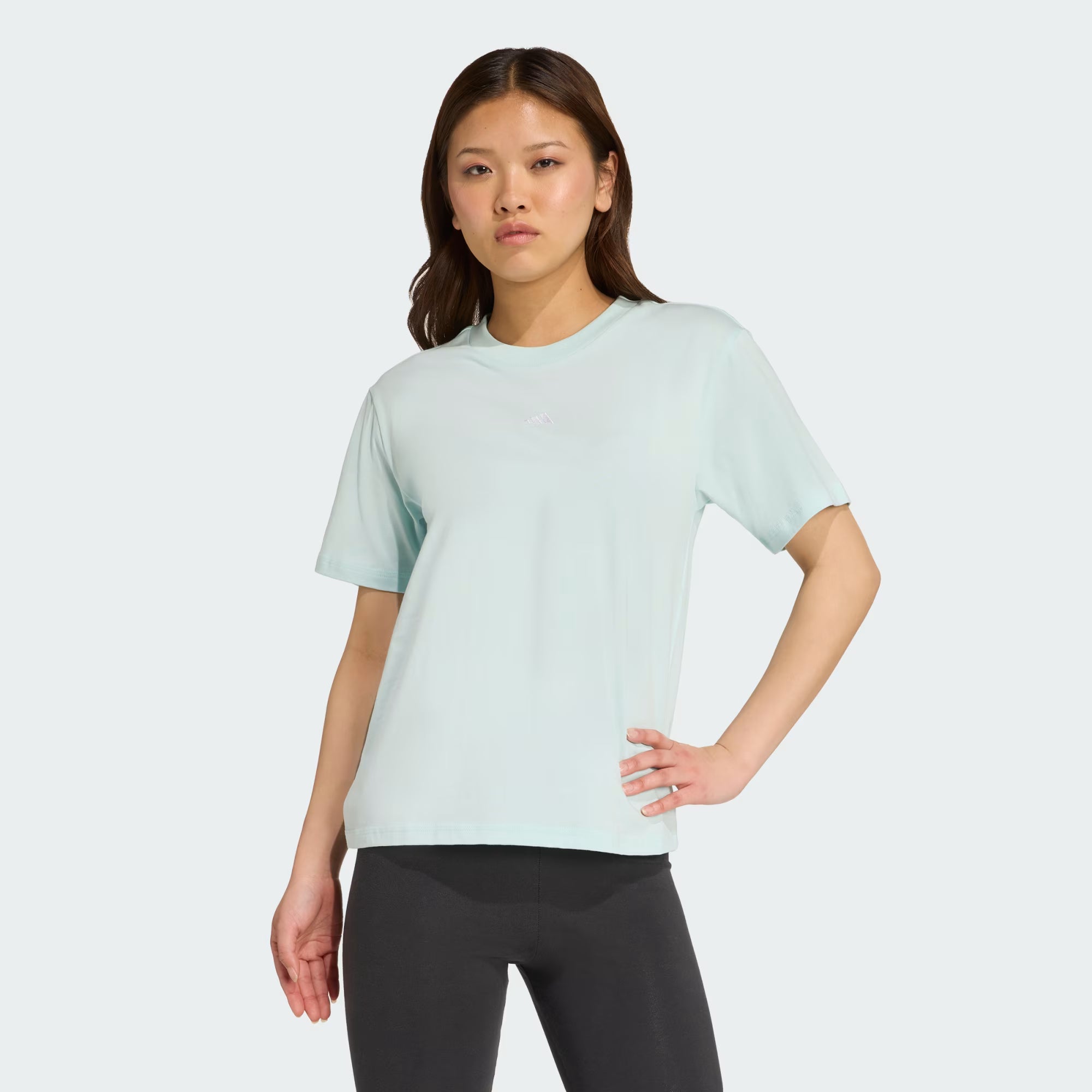 Adidas Women's Essentials Small Logo Mint Tee