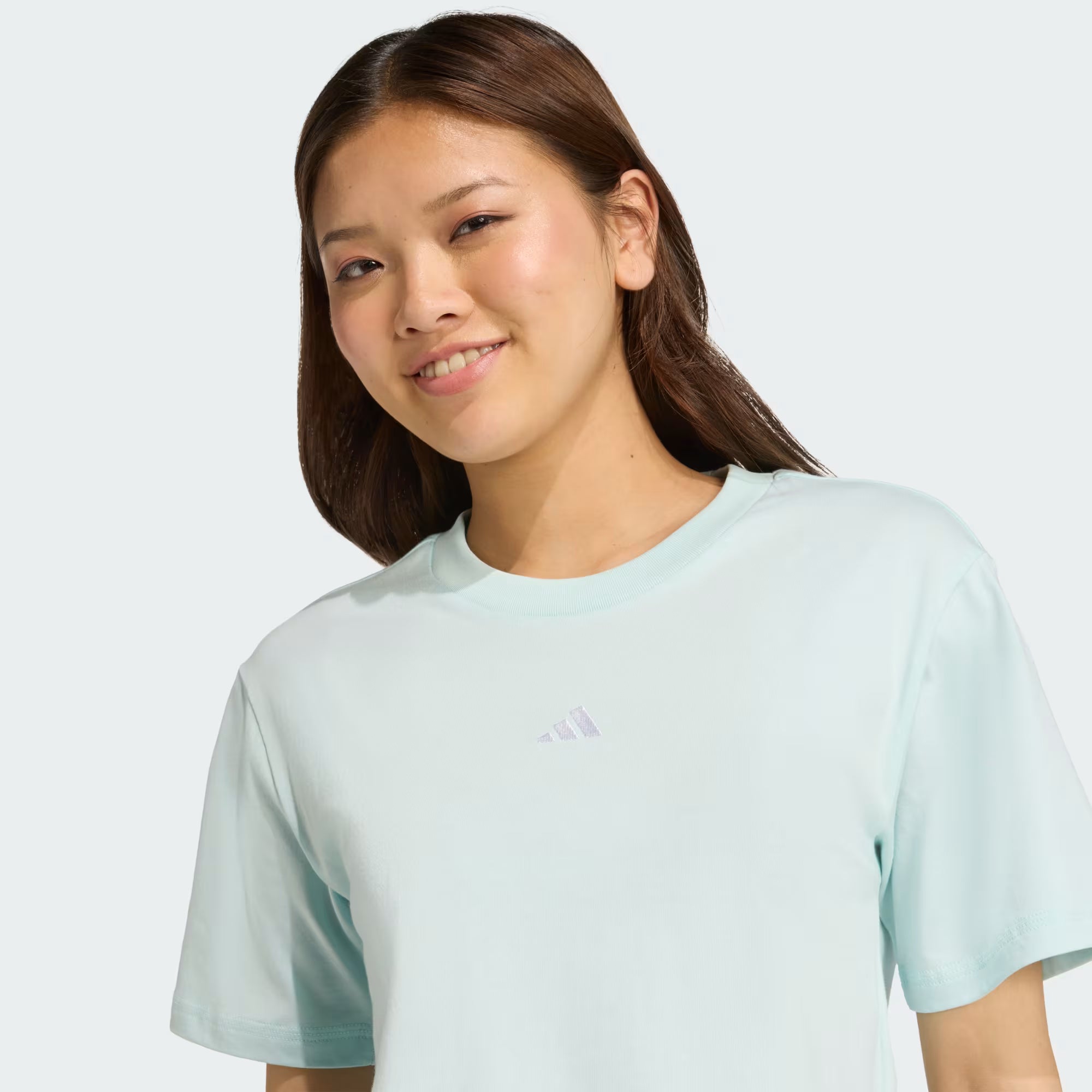 Adidas Women's Essentials Small Logo Mint Tee