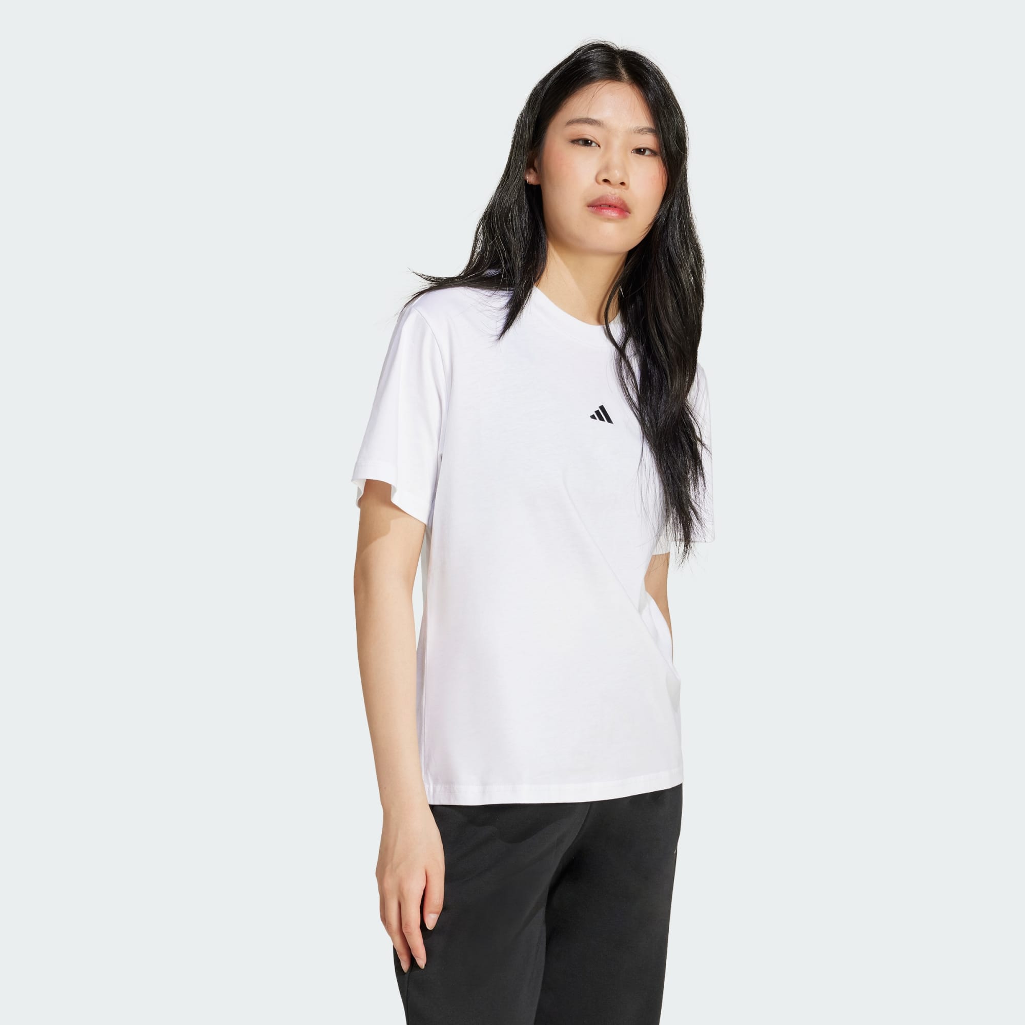 ADIDAS WOMEN'S ESSENTIALS SMALL LOGO COTTON TEE