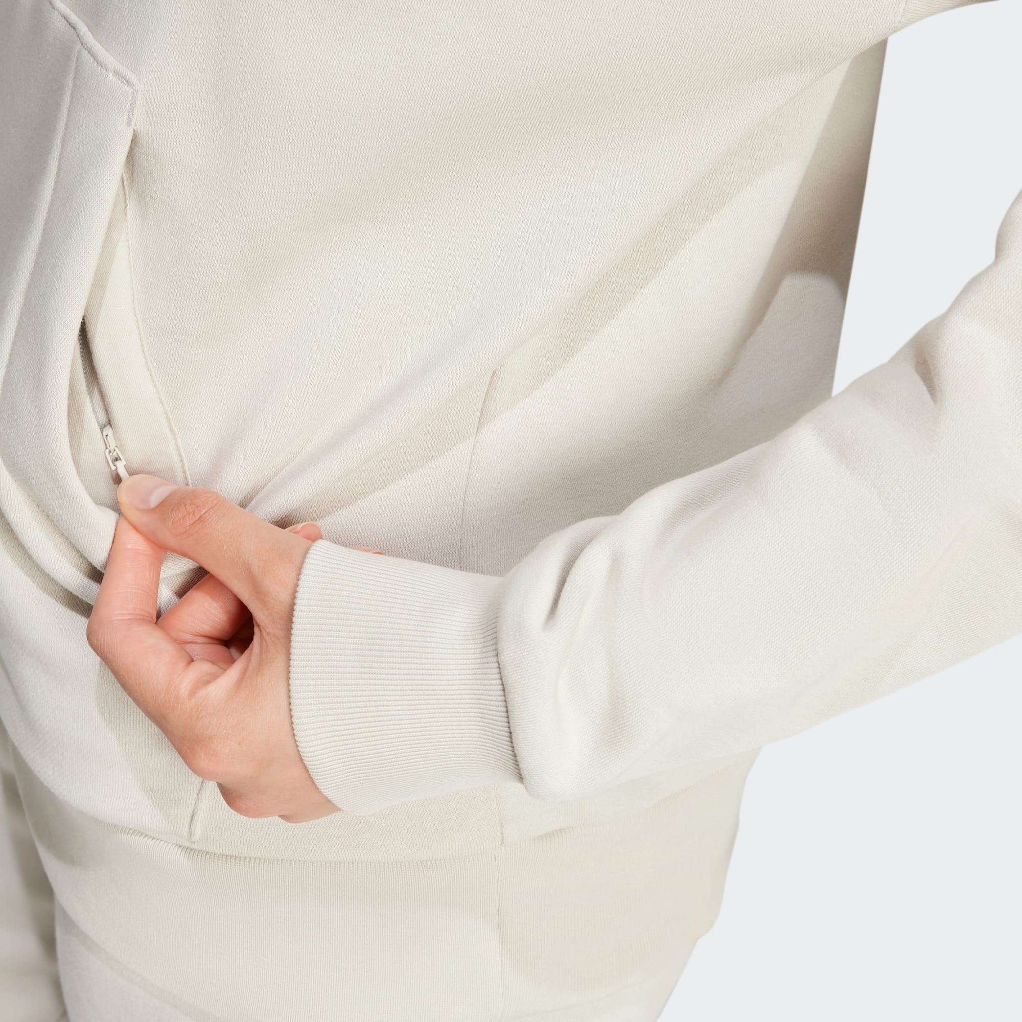 Adidas Women's Small Logo Feelcozy Fleece Alumina Hoodie