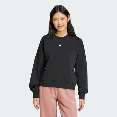 Adidas Women's Feelcozy Crew Black Sweatshirt