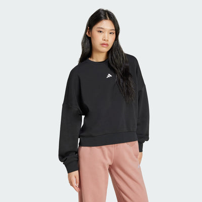 Adidas Women's Feelcozy Crew Black Sweatshirt