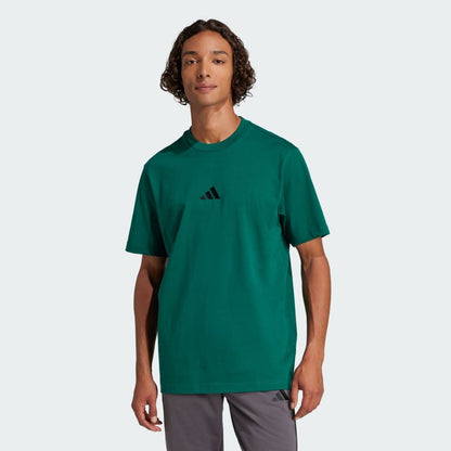 Adidas Men's Small Logo Jersey Green Tee