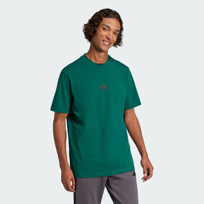 Adidas Men's Small Logo Jersey Green Tee