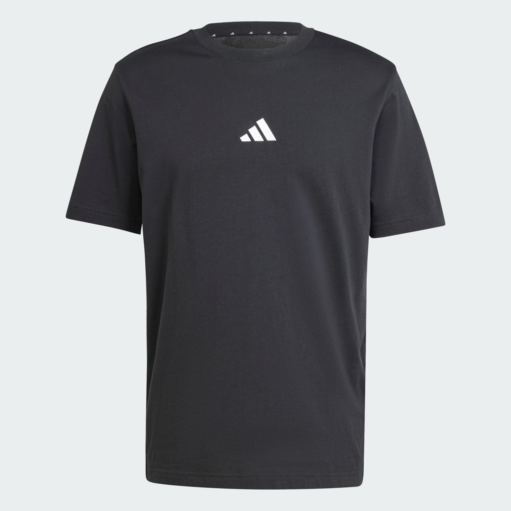 ADIDAS MEN'S ESSENTIALS SMALL LOGO SINGLE JERSEY BLACK TEE