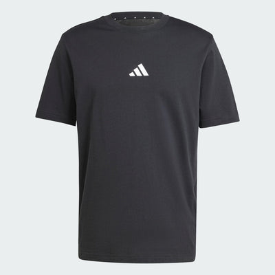 ADIDAS MEN'S ESSENTIALS SMALL LOGO SINGLE JERSEY BLACK TEE