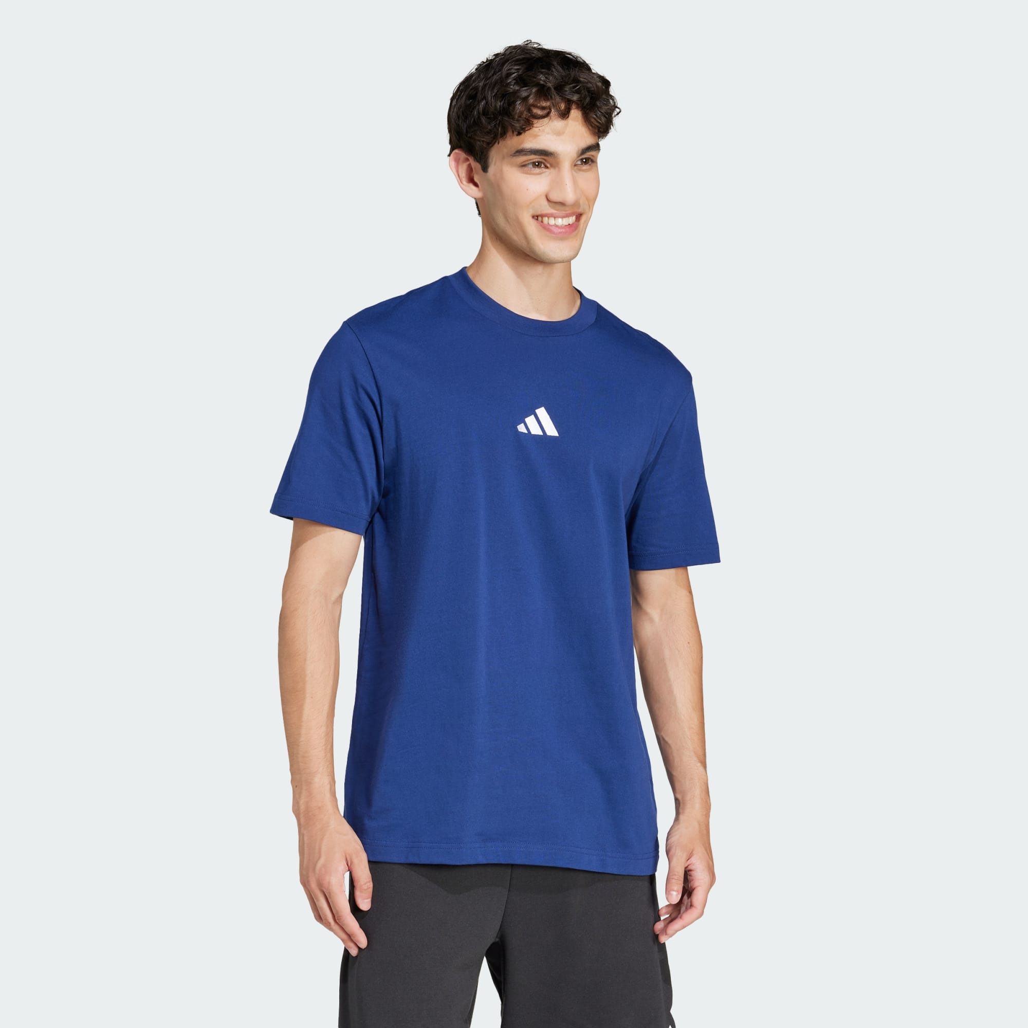 Adidas Men's Small Logo Navy Tee