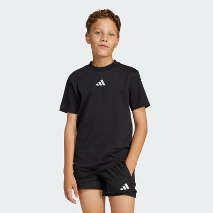 Adidas Kid's Small Logo Black Tee