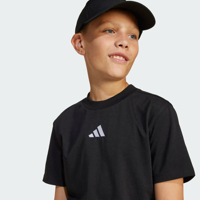 Adidas Kid's Small Logo Black Tee