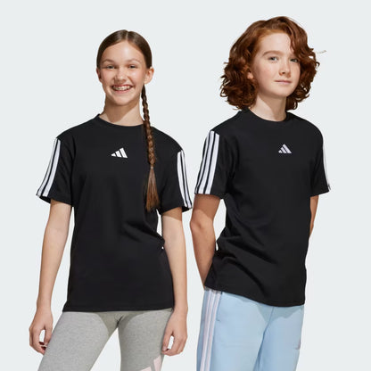 Adidas Kid's 3-Stripes Black Tee
